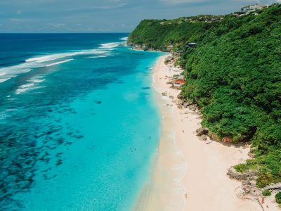 Paradise,Beach,With,Turquoise,Ocean,In,Bali.,Aerial,View