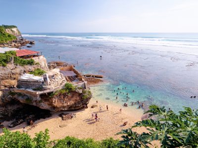 Uluwatu,Beach,And,Surfing,Spot.,Beautiful,Landscape,With,Rock,And